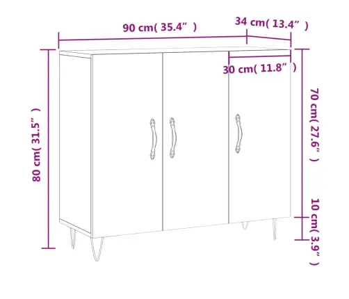 Kumode, Betona Pelēka, 90X34X80 Cm, Inženierijas Koks Vidaxl Kumode, Betona Pelēka, 90X34X80 Cm, Inženierijas Koks Vidaxl