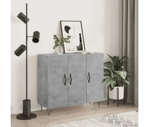 Kumode, Betona Pelēka, 90X34X80 Cm, Inženierijas Koks Vidaxl Kumode, Betona Pelēka, 90X34X80 Cm, Inženierijas Koks Vidaxl