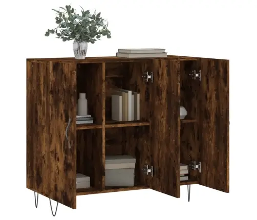 Kumode, Ozolkoka Krāsa, 90X34X80 Cm, Inženierijas Koks Vidaxl