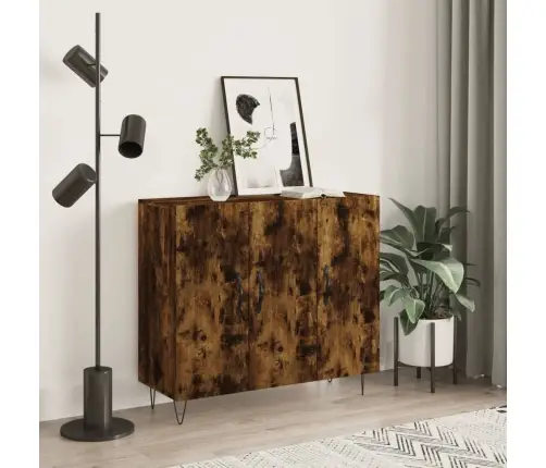 Kumode, Ozolkoka Krāsa, 90X34X80 Cm, Inženierijas Koks Vidaxl