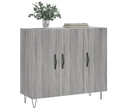 Kumode, Pelēka Ozolkoka Krāsa, 90X34X80 Cm, Inženierijas Koks Vidaxl