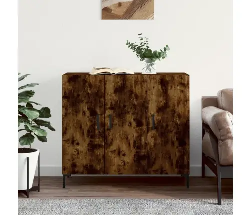 Kumode, Ozolkoka Krāsa, 90X34X80 Cm, Inženierijas Koks Vidaxl