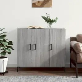 Kumode, Pelēka Ozolkoka Krāsa, 90X34X80 Cm, Inženierijas Koks Vidaxl