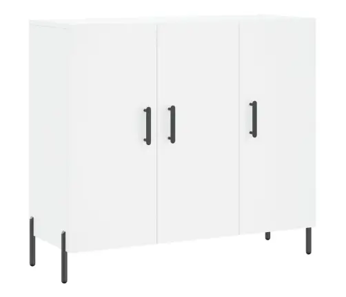 Kumode, Balta, 90X34X80 Cm, Inženierijas Koks Vidaxl