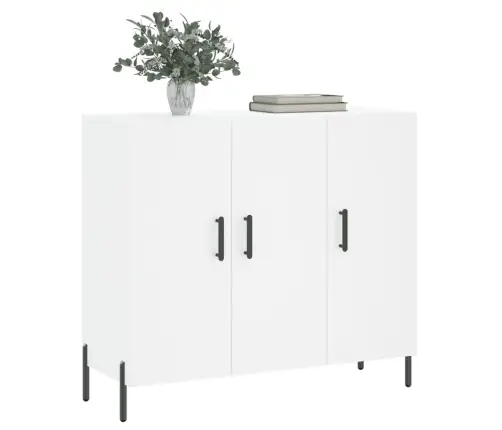 Kumode, Balta, 90X34X80 Cm, Inženierijas Koks Vidaxl