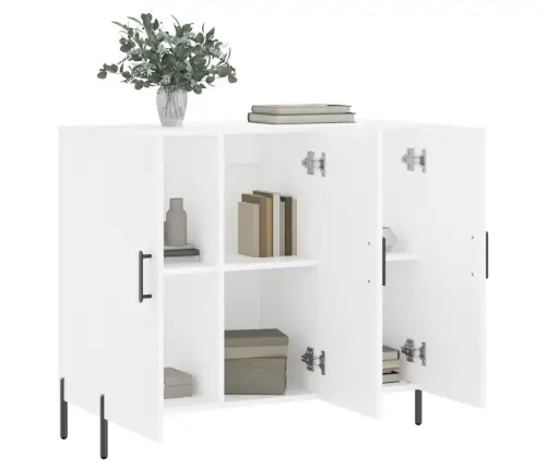 Kumode, Balta, 90X34X80 Cm, Inženierijas Koks Vidaxl