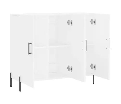 Kumode, Balta, 90X34X80 Cm, Inženierijas Koks Vidaxl