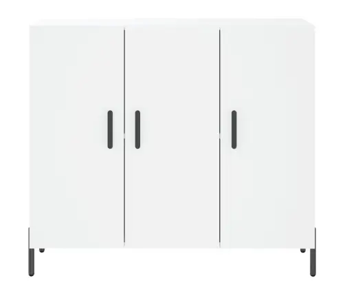 Kumode, Balta, 90X34X80 Cm, Inženierijas Koks Vidaxl