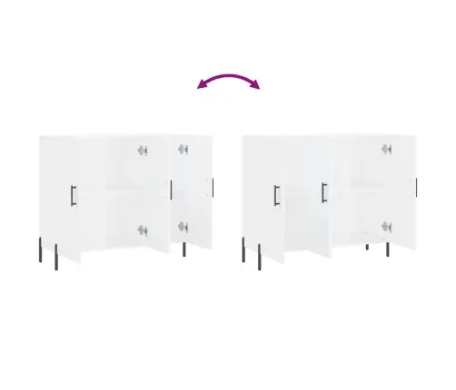 Kumode, Balta, 90X34X80 Cm, Inženierijas Koks Vidaxl