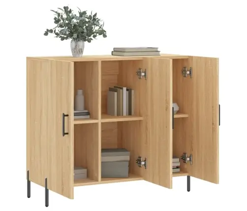 Kumode, Ozolkoka Krāsa, 90X34X80 Cm, Inženierijas Koks Vidaxl