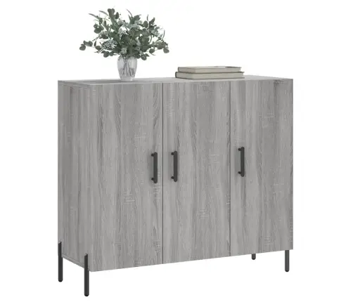 Kumode, Pelēka Ozolkoka Krāsa, 90X34X80 Cm, Inženierijas Koks Vidaxl