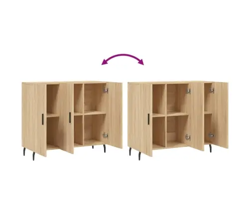 Kumode, Ozolkoka Krāsa, 90X34X80 Cm, Inženierijas Koks Vidaxl