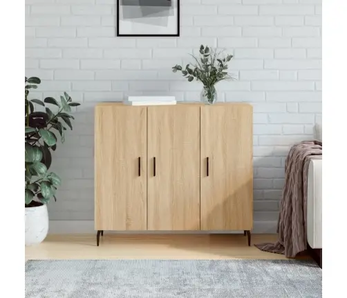 Kumode, Ozolkoka Krāsa, 90X34X80 Cm, Inženierijas Koks Vidaxl