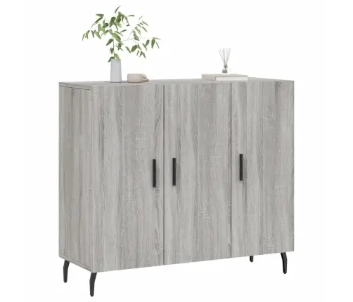 Kumode, Pelēka Ozolkoka Krāsa, 90X34X80 Cm, Inženierijas Koks Vidaxl