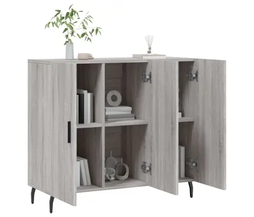 Kumode, Pelēka Ozolkoka Krāsa, 90X34X80 Cm, Inženierijas Koks Vidaxl