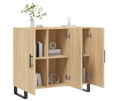 Puhvetkapp, Sonoma Tamm, 90 X 34 X 80 cm Tehispuit Puhvetkapp, Sonoma Tamm, 90 X 34 X 80 cm Tehispuit