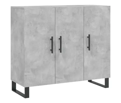 Kumode, Betona Pelēka, 90X34X80 Cm, Inženierijas Koks Vidaxl