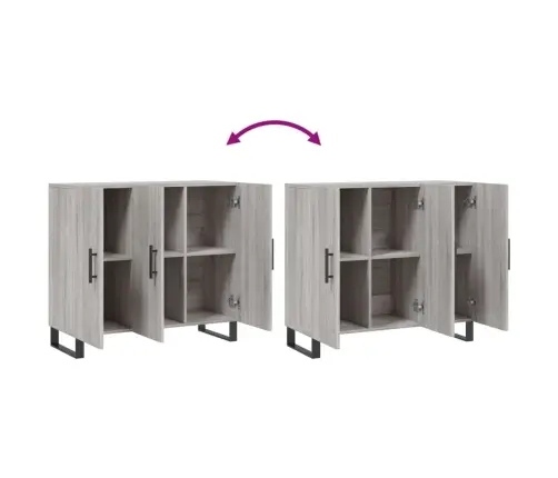 Kumode, Pelēka Ozolkoka Krāsa, 90X34X80 Cm, Inženierijas Koks Vidaxl