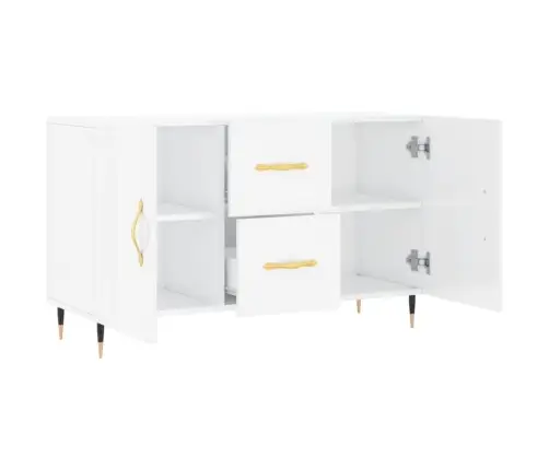 Šoninė Spintelė, Balta, 100X36X60cm Apdirbta Mediena, Blizgi