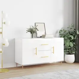 Kumode, Spīdīgi Balta, 100X36X60 Cm, Inženierijas Koks Vidaxl