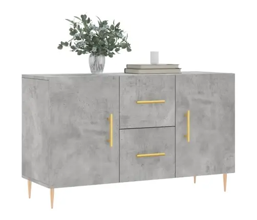 Kumode, Betona Pelēka, 100X36X60 Cm, Inženierijas Koks Vidaxl