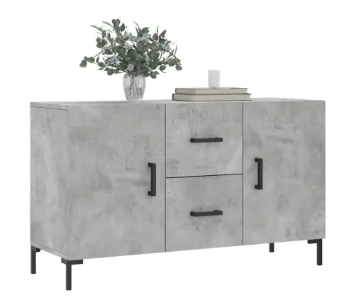 Kumode, Betona Pelēka, 100X36X60 Cm, Inženierijas Koks Vidaxl