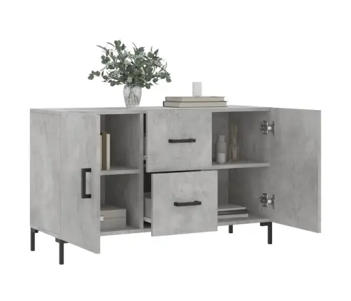 Kumode, Betona Pelēka, 100X36X60 Cm, Inženierijas Koks Vidaxl