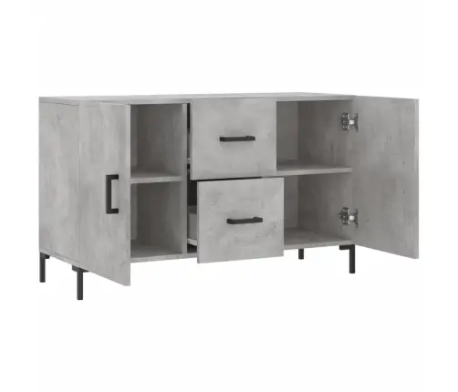 Kumode, Betona Pelēka, 100X36X60 Cm, Inženierijas Koks Vidaxl