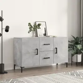 Kumode, Betona Pelēka, 100X36X60 Cm, Inženierijas Koks Vidaxl