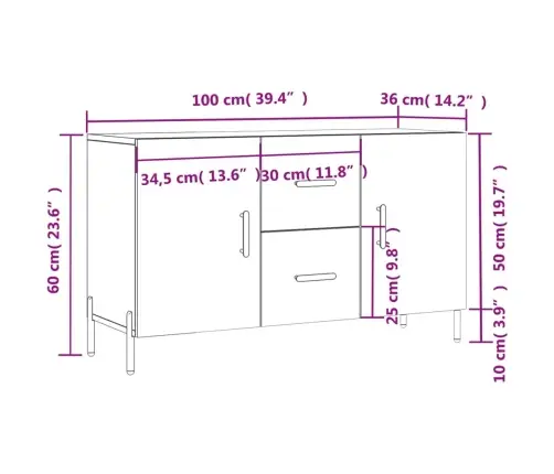 Kumode, Betona Pelēka, 100X36X60 Cm, Inženierijas Koks Vidaxl Kumode, Betona Pelēka, 100X36X60 Cm, Inženierijas Koks Vidaxl
