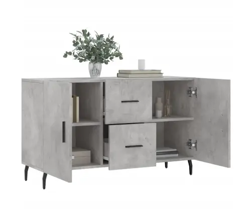 Kumode, Betona Pelēka, 100X36X60 Cm, Inženierijas Koks Vidaxl