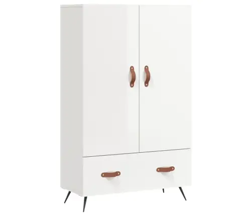 Augstais Skapis, Spīdīgi Balts, 69,5X31X115Cm Inženierijas Koks Vidaxl