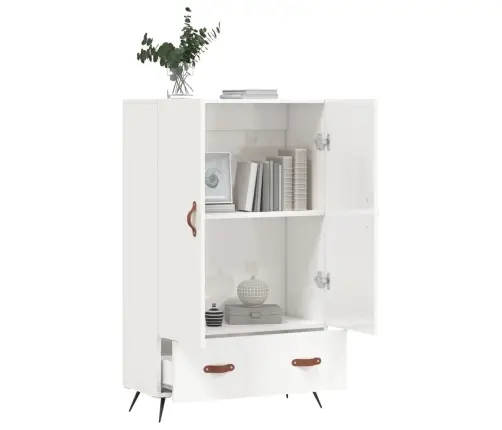 Augstais Skapis, Spīdīgi Balts, 69,5X31X115Cm Inženierijas Koks Vidaxl