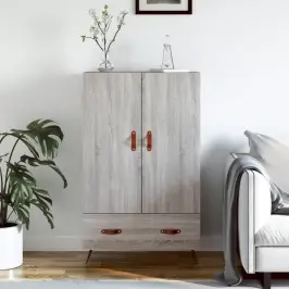 Augstais Skapītis, Pelēks, 69,5X31X115 Cm, Inženierijas Koks Vidaxl