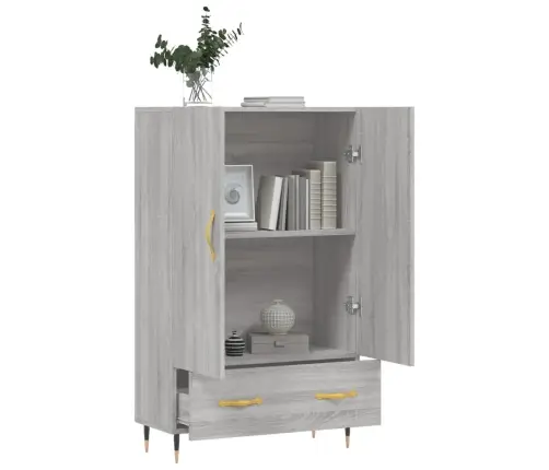 Komoda, Pilkos Ąžuolo Spalvos, 69,5X31X115cm Apdirbta Mediena