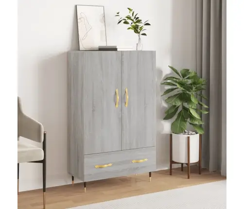 Komoda, Pilkos Ąžuolo Spalvos, 69,5X31X115cm Apdirbta Mediena