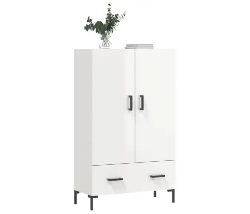 Kõrge Kapp, Kõrgläikega Valge, 69,5 X 31 X 115 cm Tehispuit