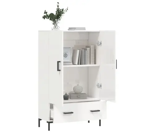 Kõrge Kapp, Kõrgläikega Valge, 69,5 X 31 X 115 cm Tehispuit