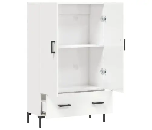 Kõrge Kapp, Kõrgläikega Valge, 69,5 X 31 X 115 cm Tehispuit