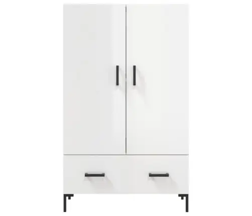 Kõrge Kapp, Kõrgläikega Valge, 69,5 X 31 X 115 cm Tehispuit