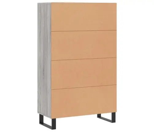 Komoda, Pilkos Ąžuolo Spalvos, 69,5X31X115cm Apdirbta Mediena