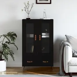Augstais Skapītis, Melns, 69,5X31X115 Cm, Inženierijas Koks Vidaxl