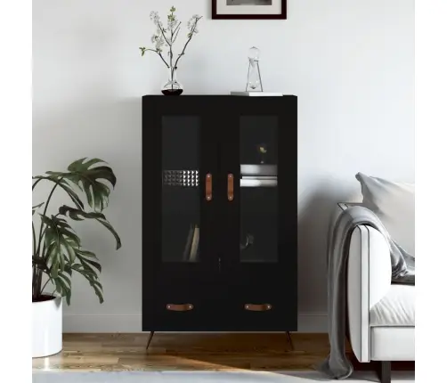 Augstais Skapītis, Melns, 69,5X31X115 Cm, Inženierijas Koks Vidaxl