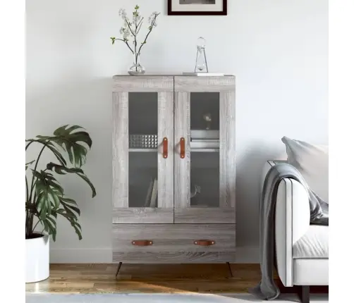 Augstais Skapītis, Pelēks, 69,5X31X115 Cm, Inženierijas Koks Vidaxl