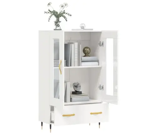 Augstais Skapis, Spīdīgi Balts, 69,5X31X115Cm Inženierijas Koks Vidaxl