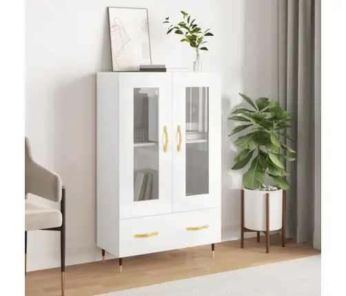 Augstais Skapis, Spīdīgi Balts, 69,5X31X115Cm Inženierijas Koks Vidaxl