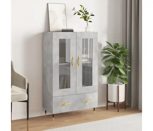 Augstais Skapītis, Pelēks, 69,5X31X115 Cm, Inženierijas Koks Vidaxl