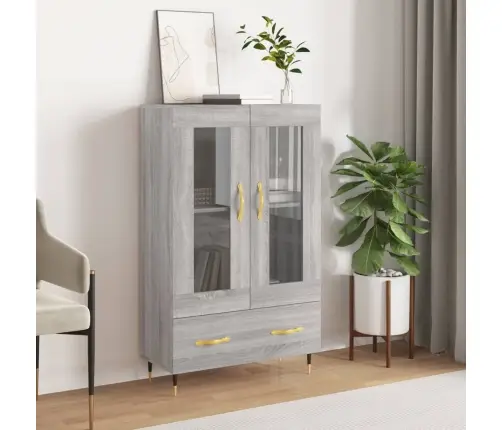 Komoda, Pilkos Ąžuolo Spalvos, 69,5X31X115cm Apdirbta Mediena