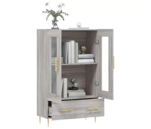 Augstais Skapītis, Pelēks, 69,5X31X115 Cm, Inženierijas Koks Vidaxl