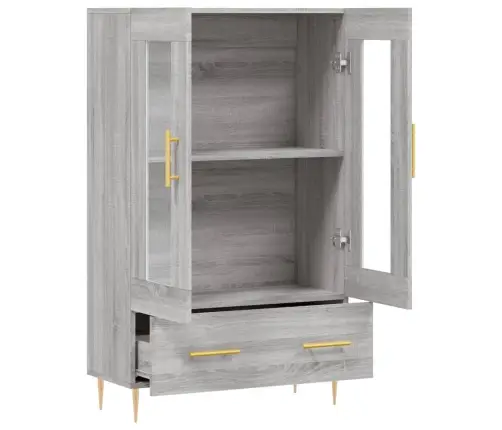 Augstais Skapītis, Pelēks, 69,5X31X115 Cm, Inženierijas Koks Vidaxl